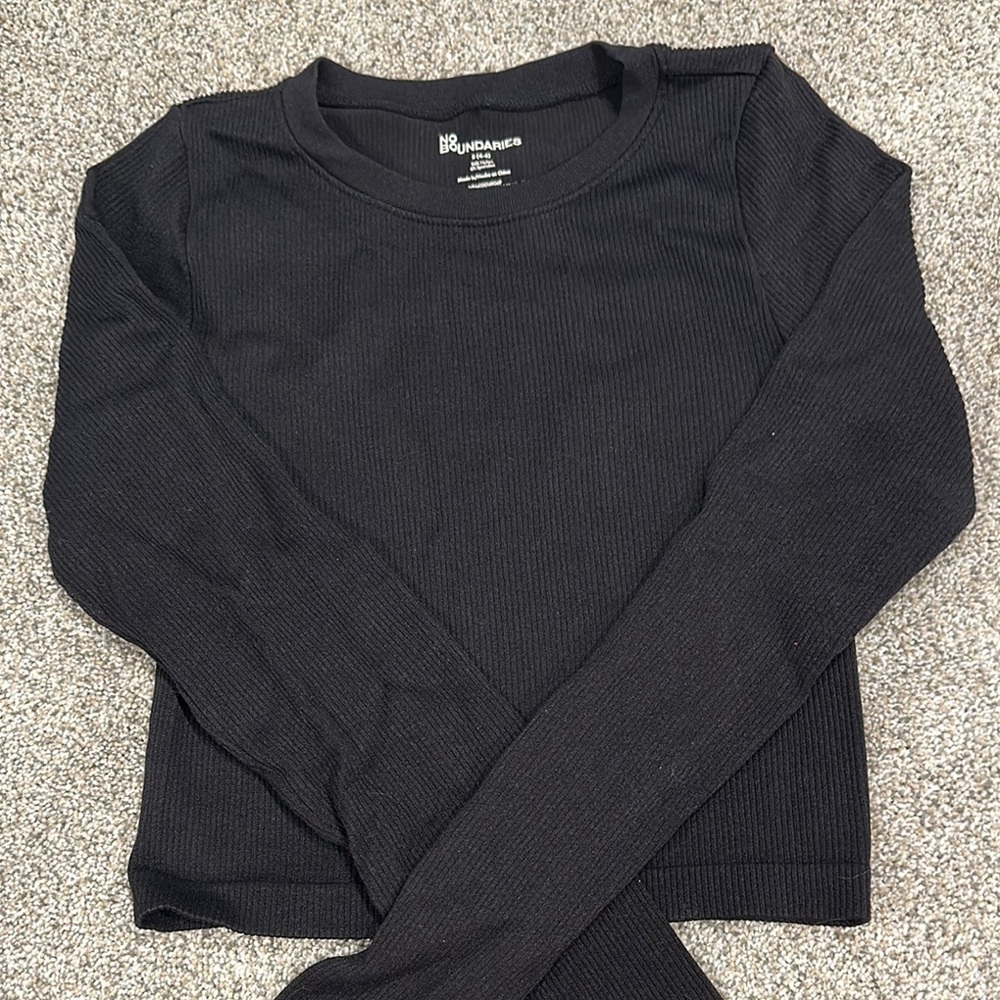 No Boundaries Black Fitted Long Sleeve Tee